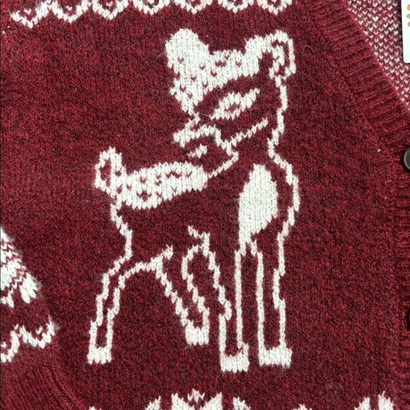 Haute Hippie | NWT Burgundy Sweater Cardigan with Deer Pattern Sz Small - Picture 4 of 12